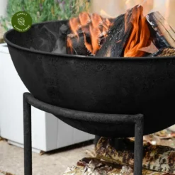 Ivyline Cast Iron Black Firebowl On Stand - Large