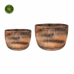 Ivyline Hampton Copper Bowl Planter Set Of 2
