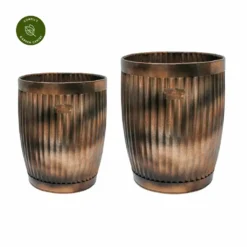 Ivyline Set Of 2 Hampton Copper Planters