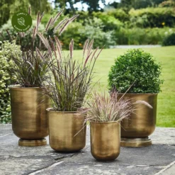 Ivyline Hampton Planter - Antique Brass