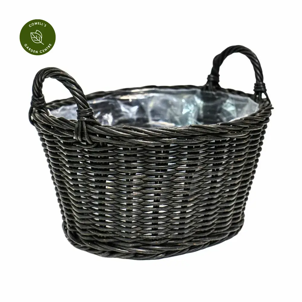 Ivyline Lined Basket - Grey 4 Ivyline Lined Basket - Grey - Image 2