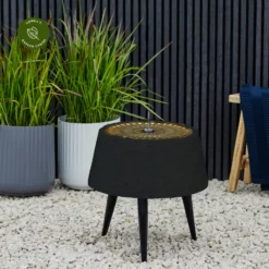 Ivyline Solis Water Feature On Stand - Charcoal