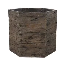 Woodlodge Driftwood Hexagon Pot 22cm